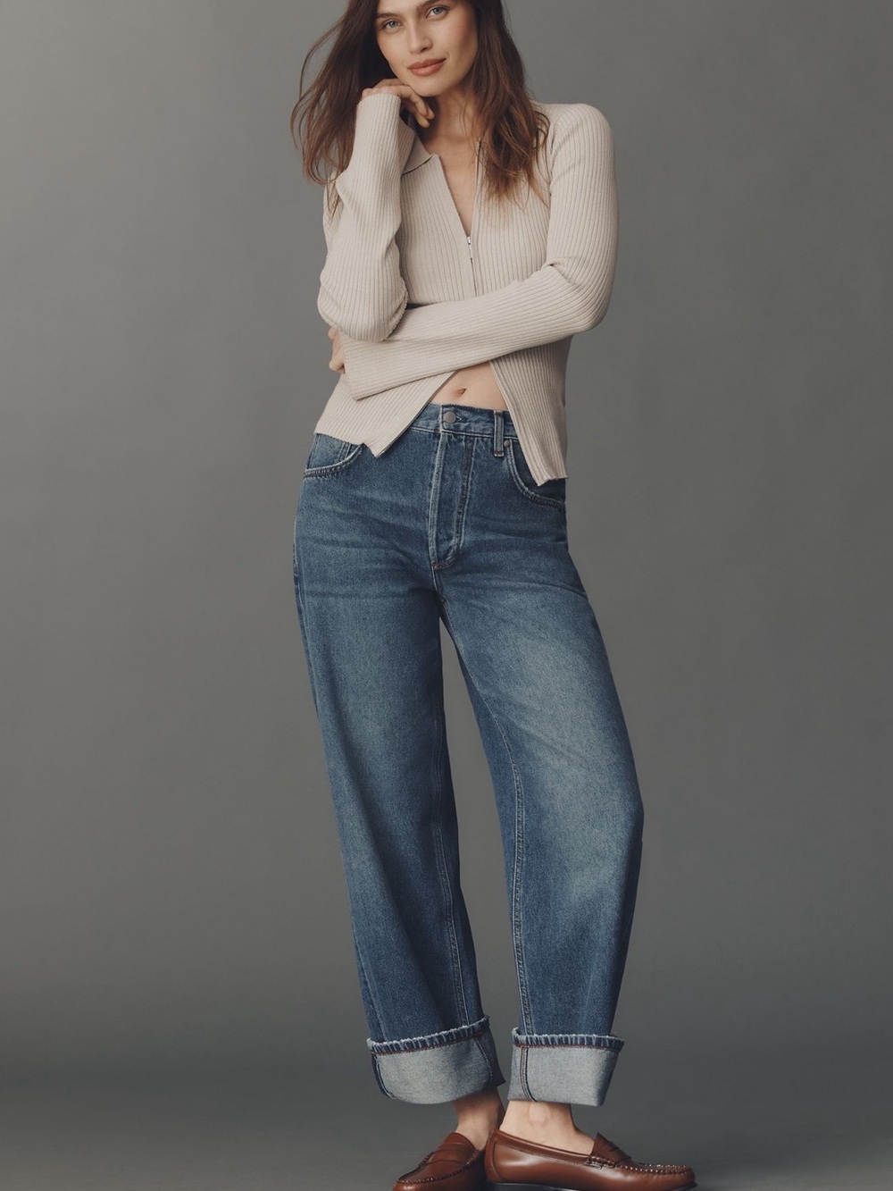 Pilcro 28 Baggy Beau Boyfriend Mid-Rise Relaxed Jeans - Picture 1 of 8